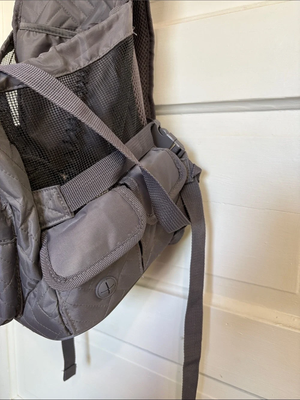 Gray Drawstring Daypack Backpack small animal- Top Paw